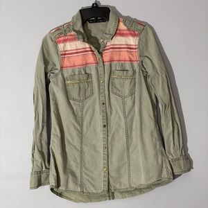 ZARA Button Down Army Jacket woman’s size Large